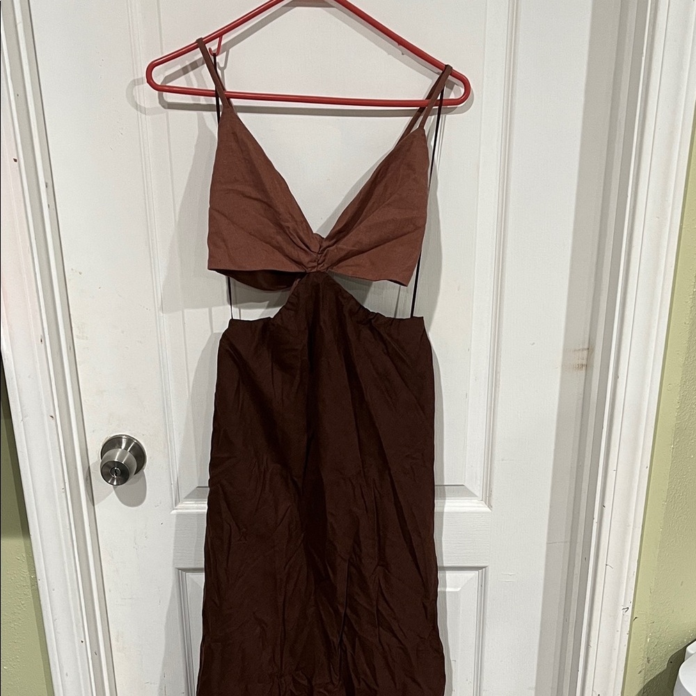 Abercrombie & Fitch Julia cutout maxi dress in brown